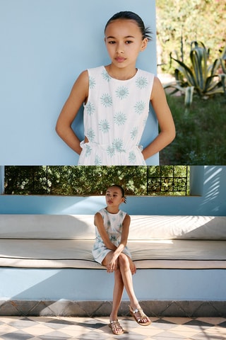 Combinaison imprimée ouvertures - Blanc