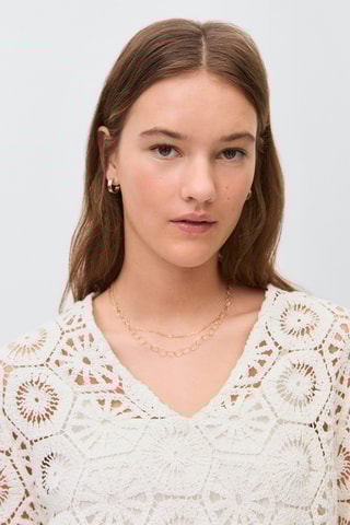 Robe crochet transparente - Blanc cassé