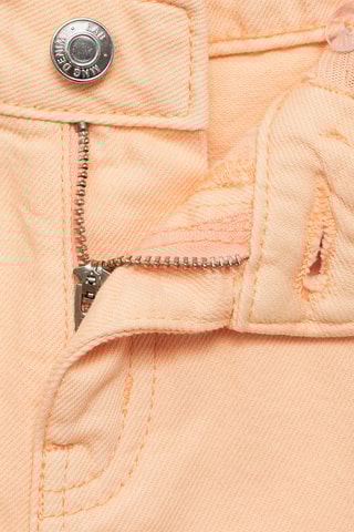 Short en jean avec détail sur le côté - Orange pastel