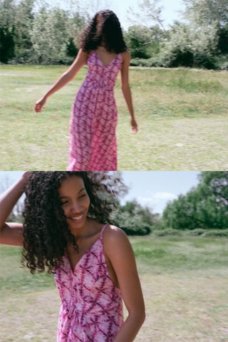 Long dress with open back - Rose