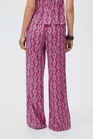 Pantalon imprimé palmier - Rose