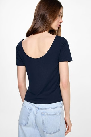 T-shirt crop maille - Blanc cassé