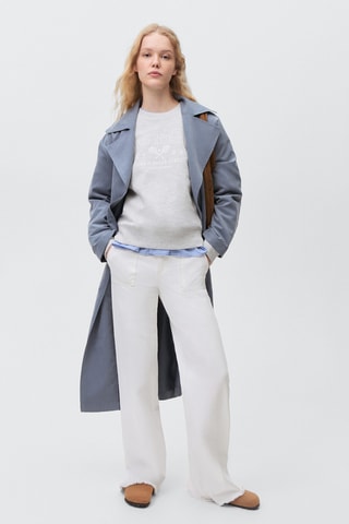 Jean wideleg revers effilochés - Blanc