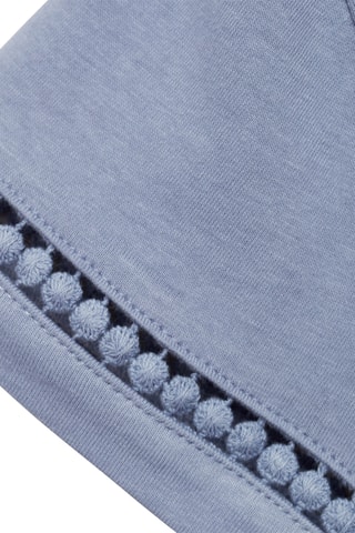 T-shirt détails ajourés - Bleu pétrole