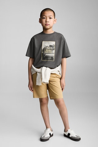 T-shirt coton imprimé - Anthracite