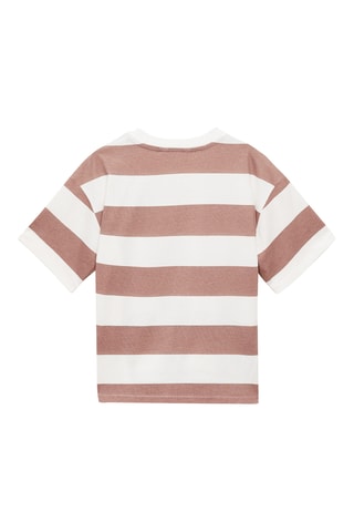 T-shirt coton à rayures - Rose clair