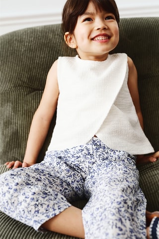 T-shirt ouverture en tweed - Blanc cassé