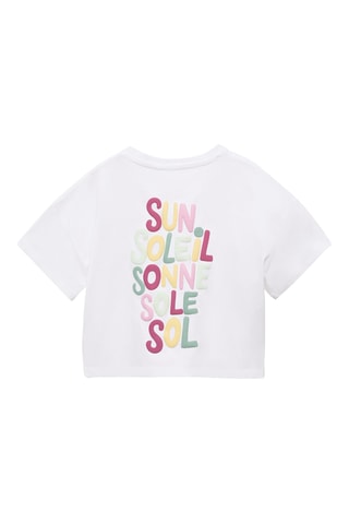 T-shirt crop imprimé - Blanc cassé