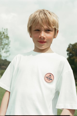 T-shirt imprimé surf - Blanc cassé
