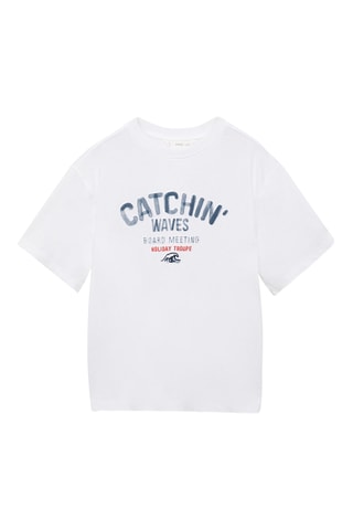 T-shirt imprimé relief - Blanc cassé