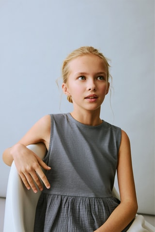 T-shirt à volants noeud - Blanc cassé