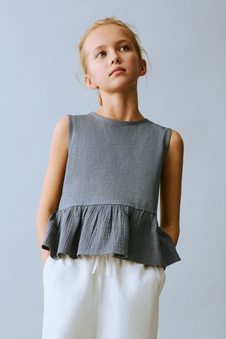 T-shirt à volants noeud - Blanc cassé