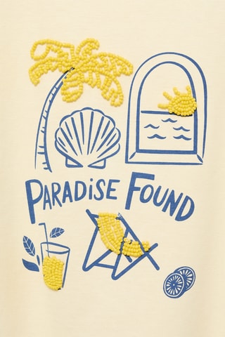 T-shirt imprimé plage - Jaune
