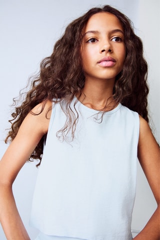 T-shirt dos croisé noeud - Bleu clair