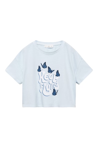 T-shirt crop imprimé - Orange