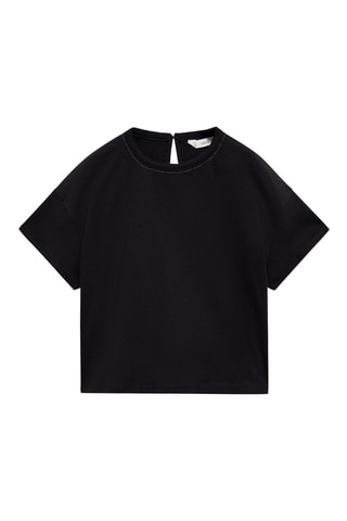 T-shirt détail perles - Blanc cassé