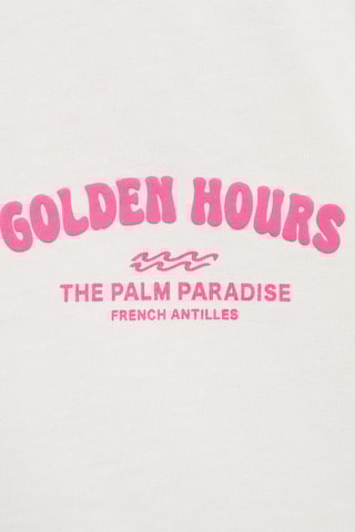 T-shirt crop imprimé - Blanc cassé