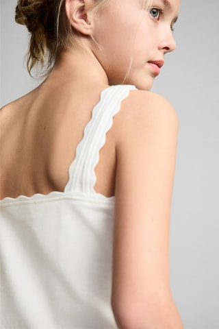 T-shirt bretelles détail brodé - Blanc cassé