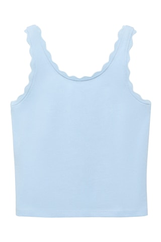 T-shirt bretelles détail brodé - Blanc cassé