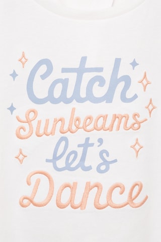 T-shirt coton imprimé - Blanc cassé