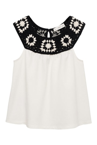 T-shirt en crochet - Blanc cassé