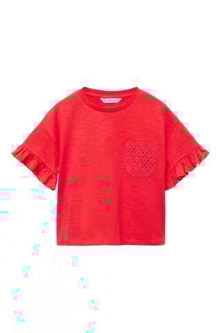 T-shirt à poche brodée - Bleu