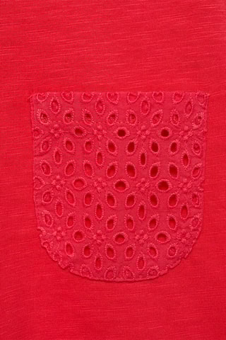 T-shirt à poche brodée - Bleu