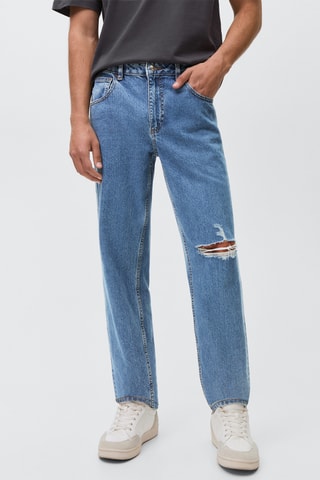 Jean slim à déchirures - Bleu