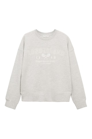Sweat-shirt coton imprimé - Gris clair