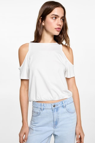 T-shirt cut out - Blanc cassé