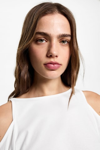 T-shirt cut out - Blanc cassé