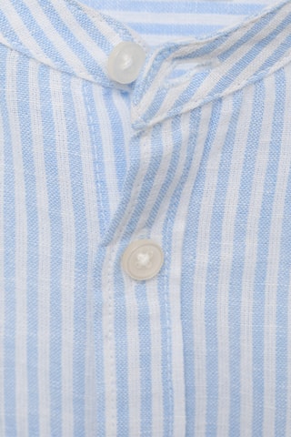 Chemise coton et lin à rayures - Bleu