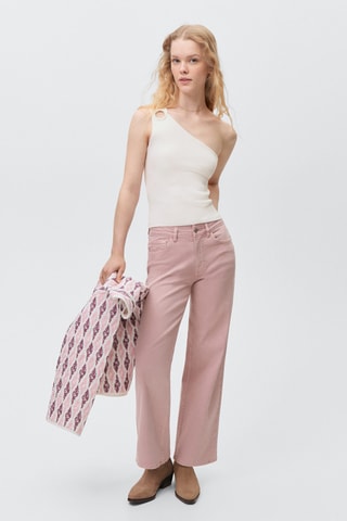 Top maille asymétrique - Blanc cassé