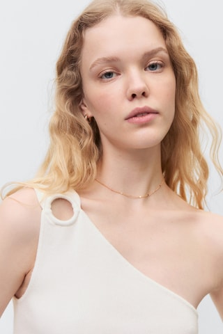 Top maille asymétrique - Blanc cassé