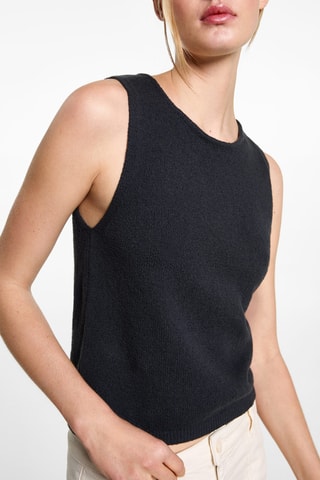 Crop top maille - Bleu marine