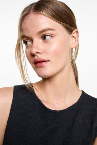 Crop top maille - Bleu marine