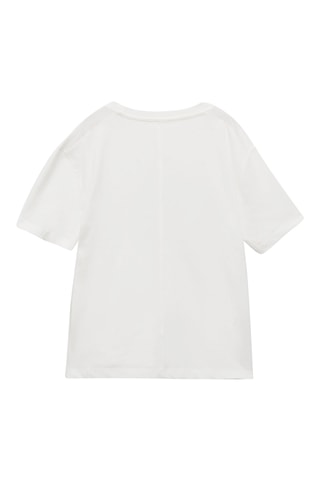 T-shirt coton imprimé - Blanc cassé