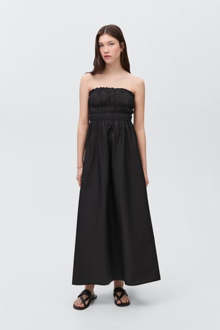 Robe évasée froncée - Noir