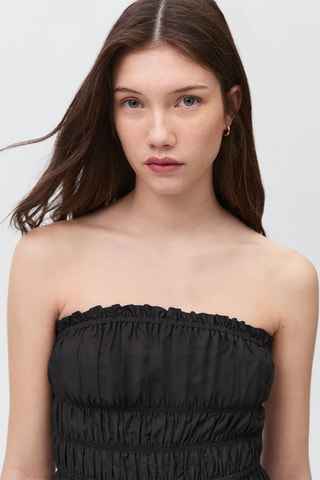 Robe évasée froncée - Noir