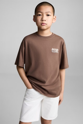 T-shirt imprimé palmiers - Marron