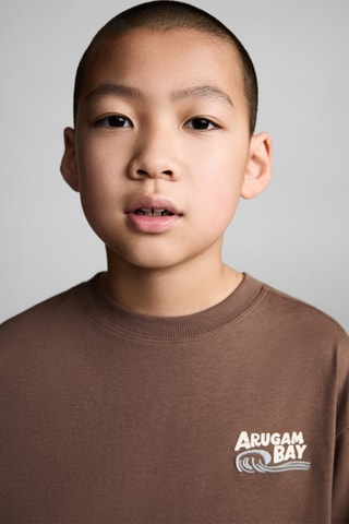 T-shirt imprimé palmiers - Marron