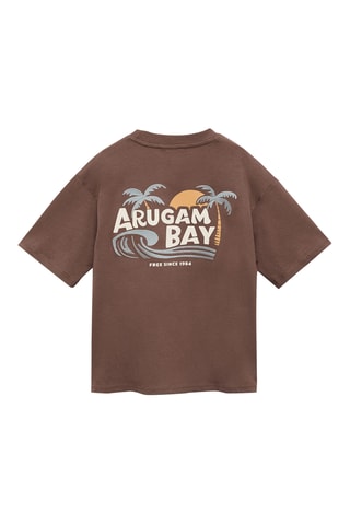 T-shirt imprimé palmiers - Marron