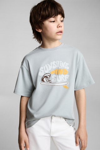 T-shirt imprimé surf - Gris clair