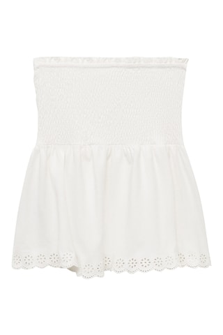 Top froncé volant - Blanc cassé