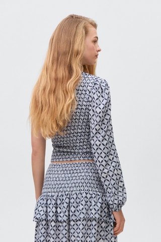 Top asymétrique imprimé - Bleu marine