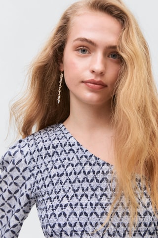 Top asymétrique imprimé - Bleu marine