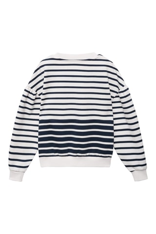 Sweat-shirt imprimé rayures - Bleu marine