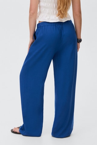 Pantalon droit lin - Bleu