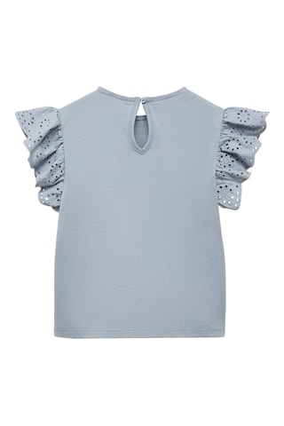 T-shirt à volants brodé - Bleu clair