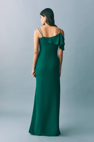 Robe gaze asymétrique volant - Vert foncé